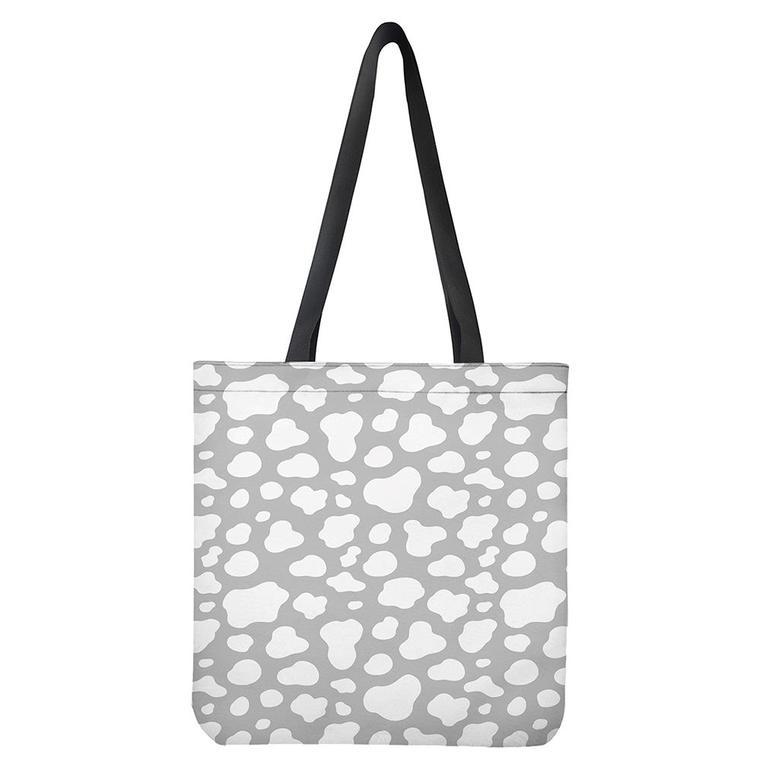 White And Grey Cow Print Tote Bag