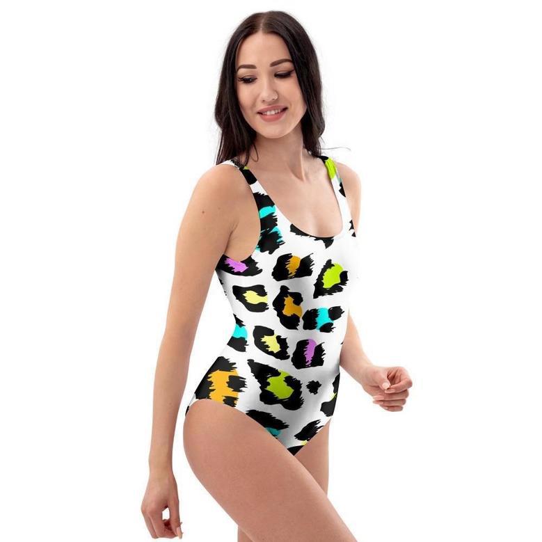 White Leopard One Piece Swimsuite