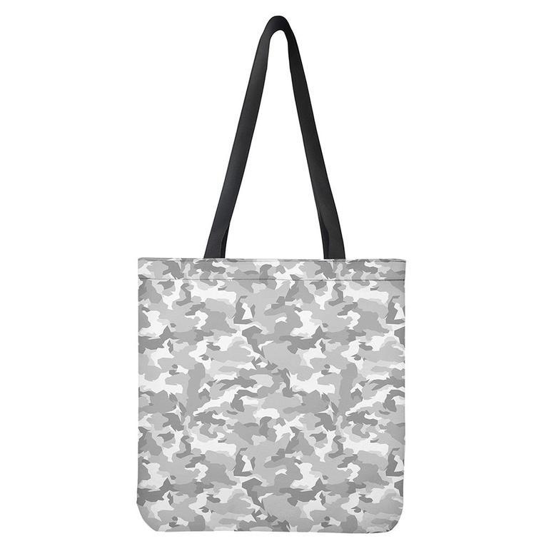 White Snow Camouflage Print Tote Bag