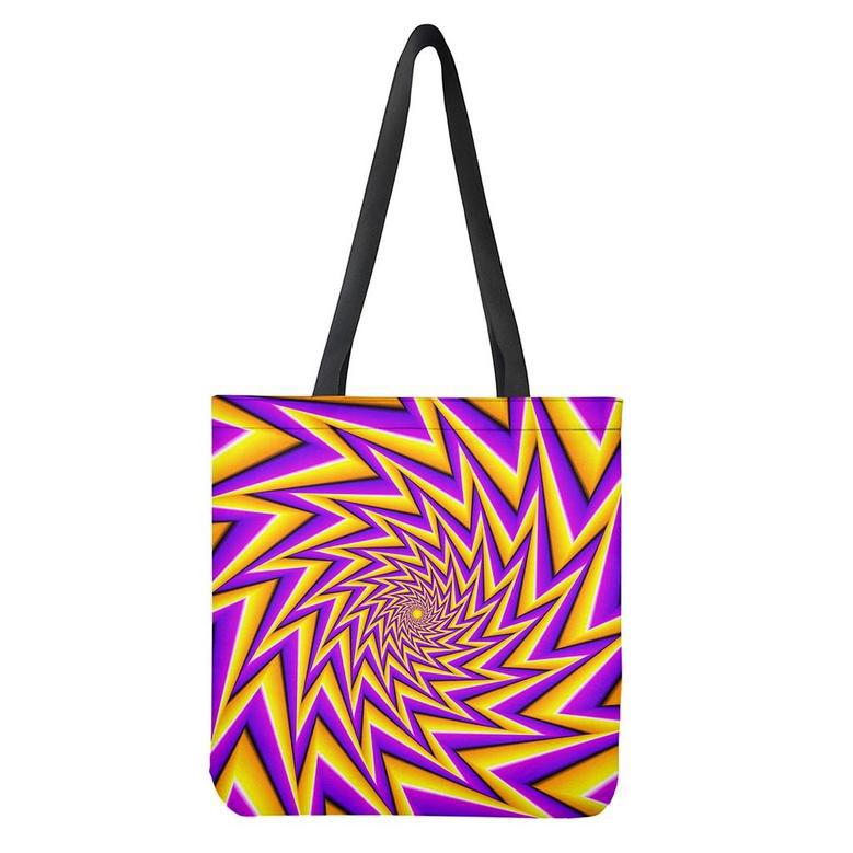 Yellow Big Bang Moving Optical Illusion Tote Bag