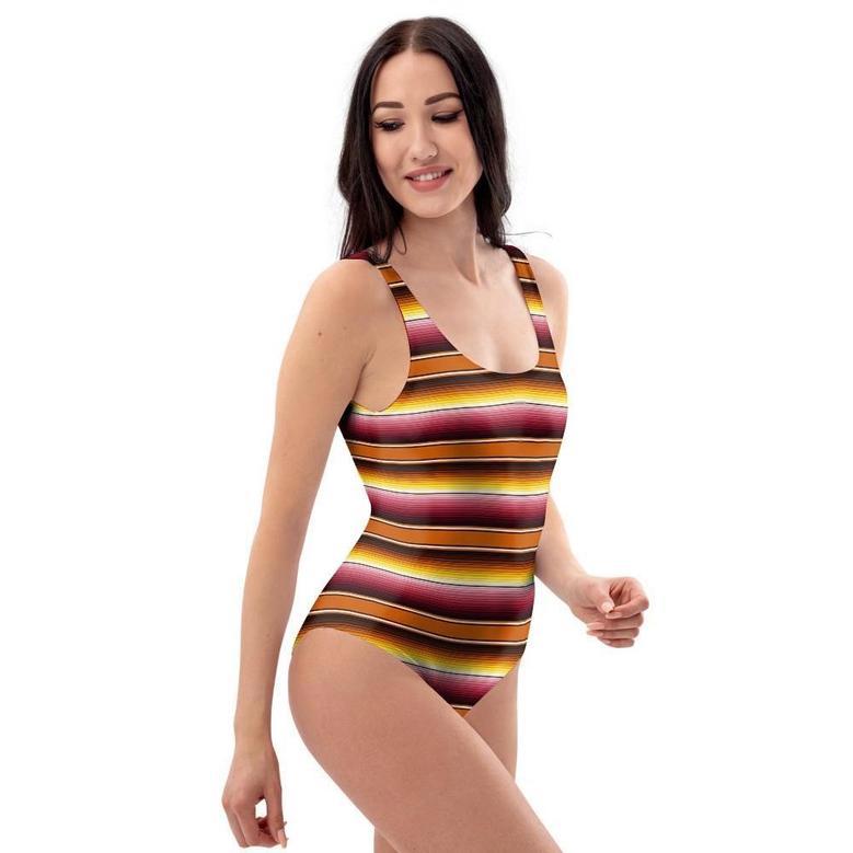 Yellow Mexican Baja One Piece Swimsuite