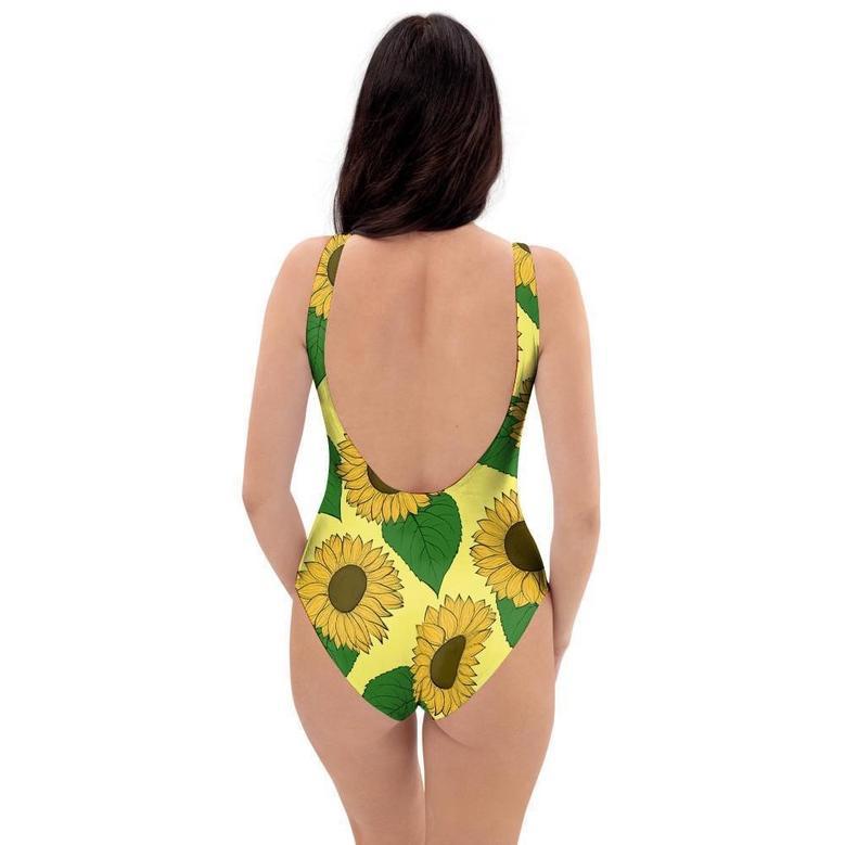 Yellow Sunflower One Piece Swimsuite