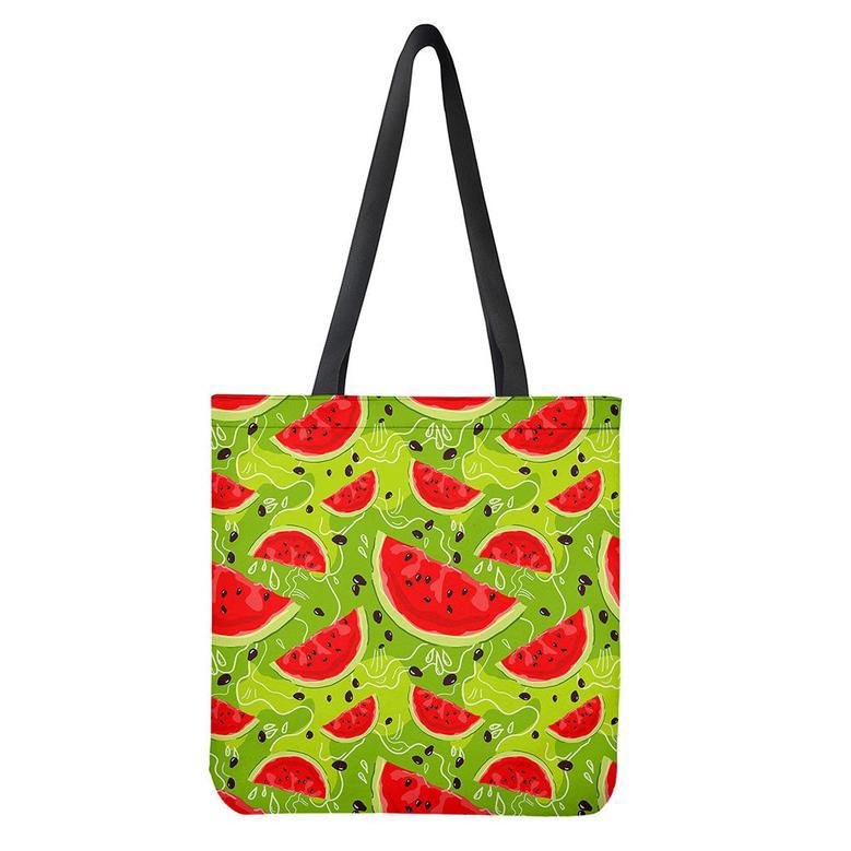 Yummy Watermelon Pieces Pattern Print Tote Bag