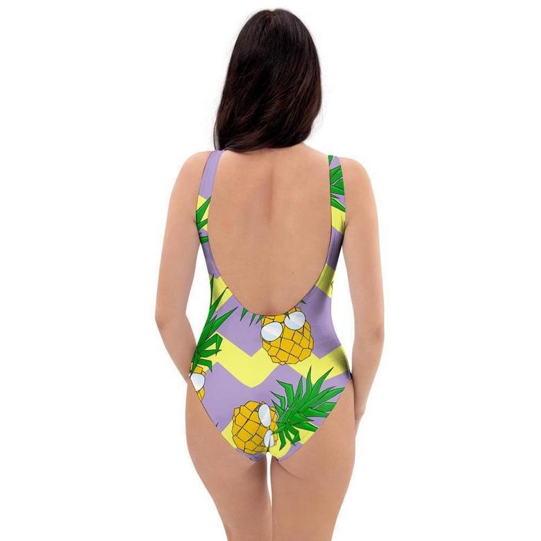 Zig Zag Pineapple Print One Piece Swimsuite