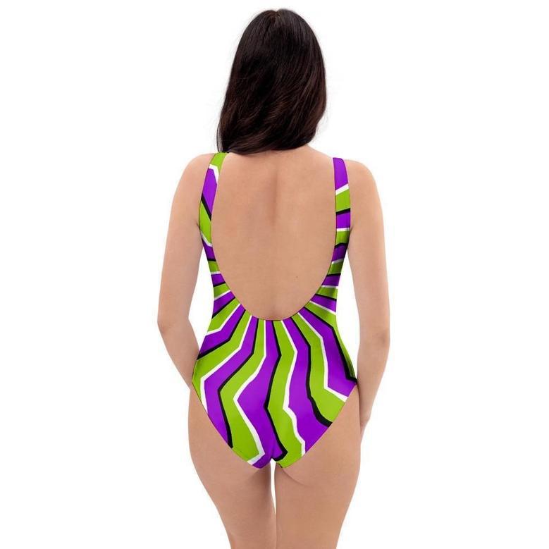 Zigzag Optical Illusion One Piece Swimsuite