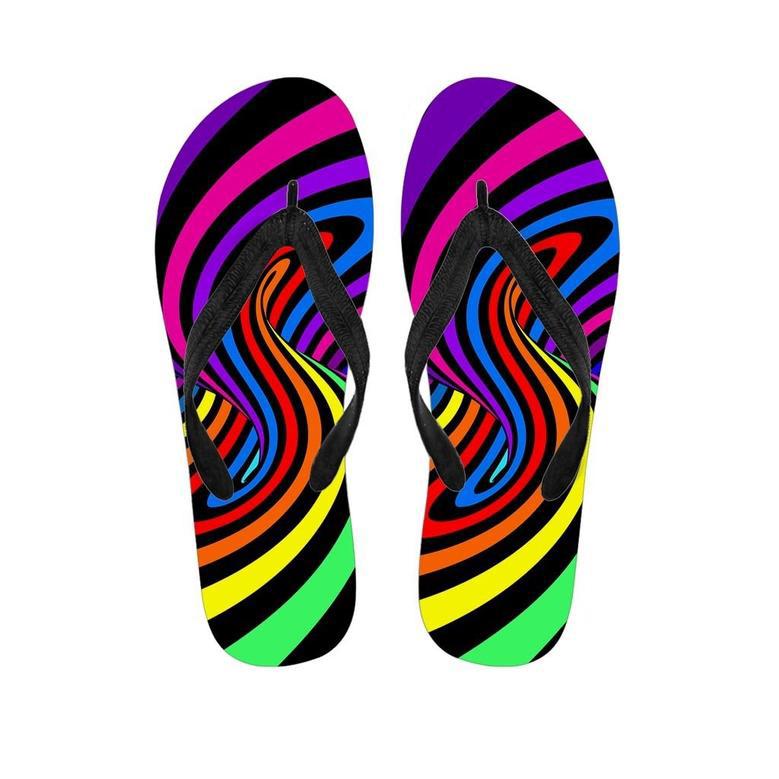 Abstract Colorful Psychedelic Men's Flip Flops