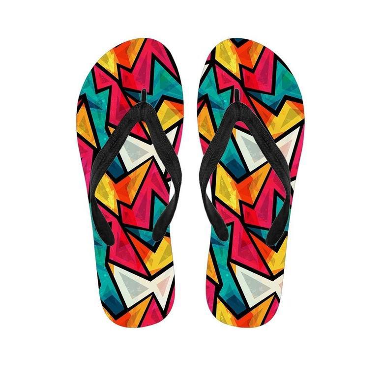 Abstract Geometric Colorful Men's Flip Flops