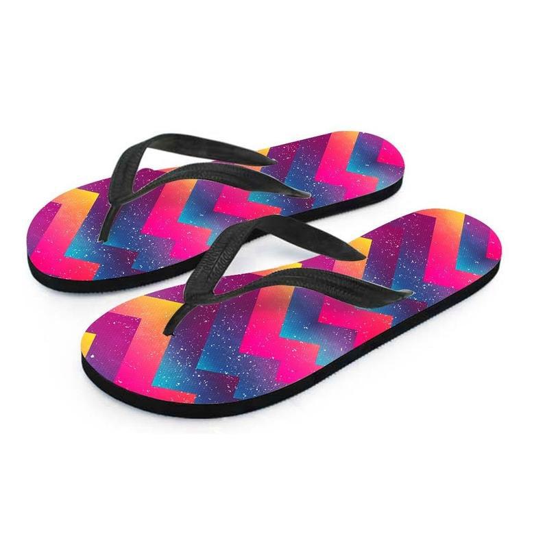 Abstract Geometric Grunge Men's Flip Flops