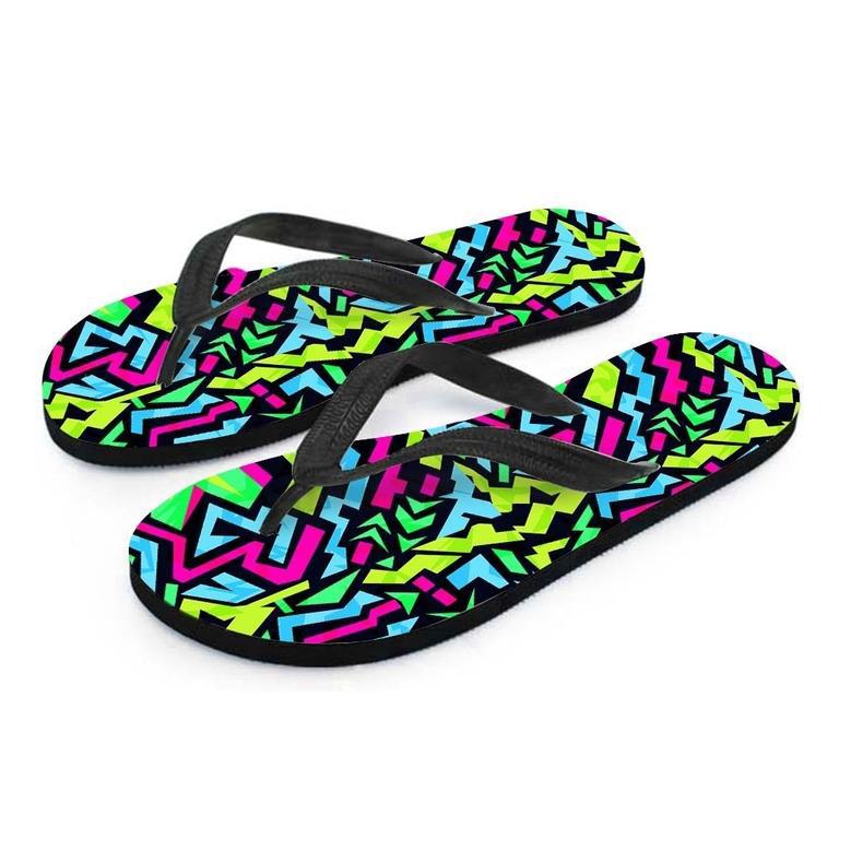 Abstract Graffiti Geometric Men's Flip Flops