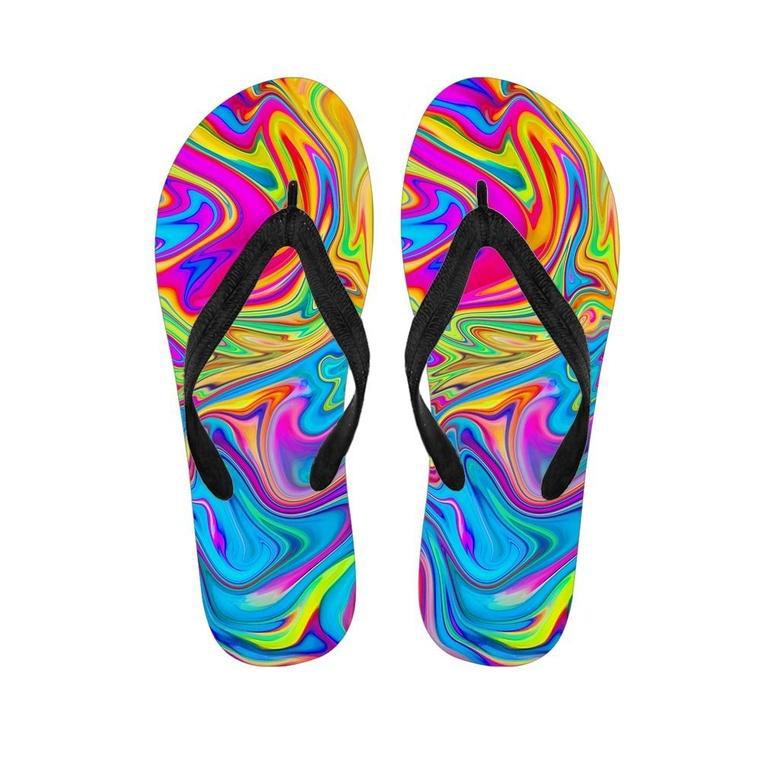 Abstract Mixing Ink Men's Flip Flops