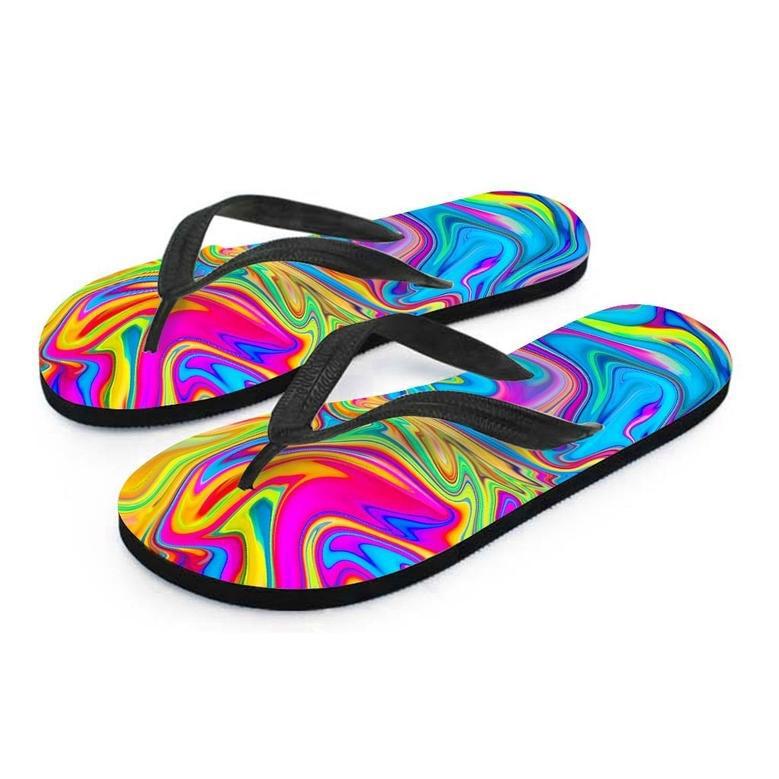 Abstract Mixing Ink Men's Flip Flops