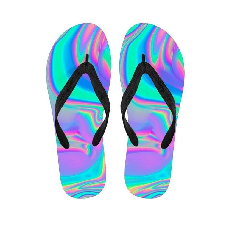 Abstract Pastel Holographic Men's Flip Flops