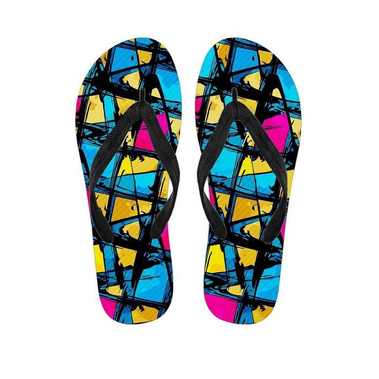 Abstract Psychedelic Graffiti Men's Flip Flops