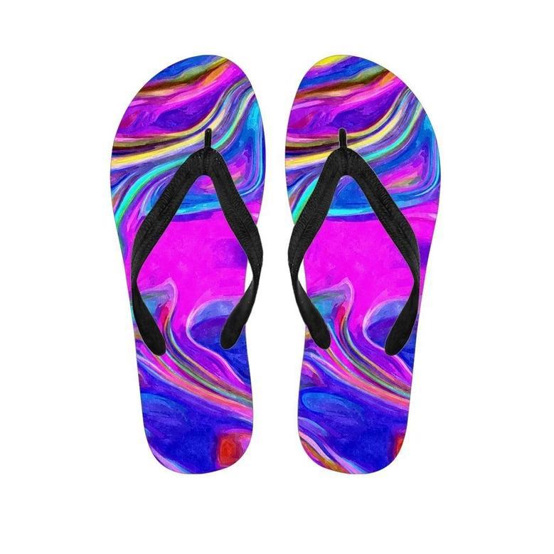 Abstract Purple Men's Flip Flops