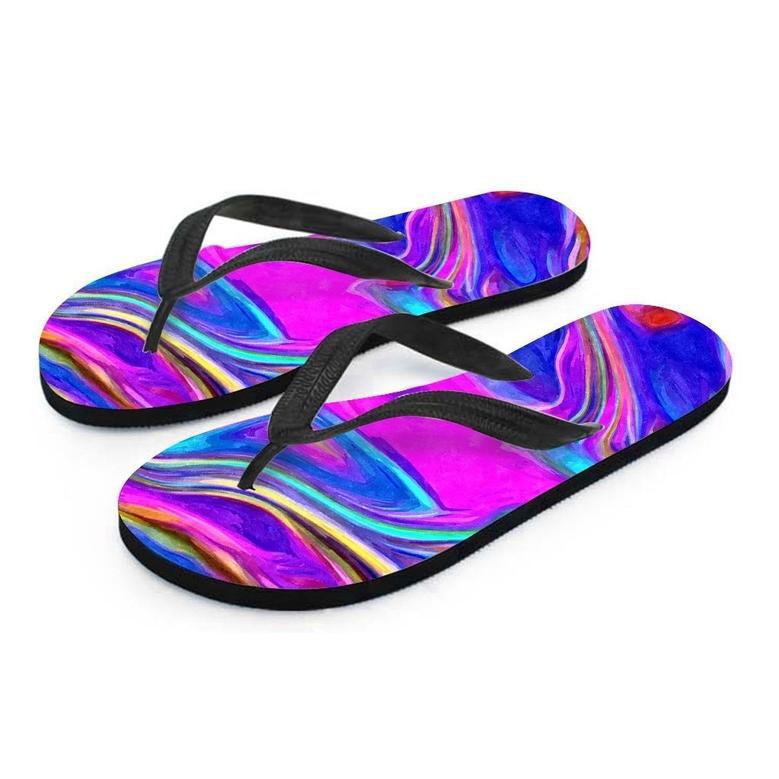 Abstract Purple Men's Flip Flops