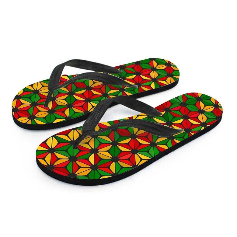 Abstract Reggae Rasta Men's Flip Flops