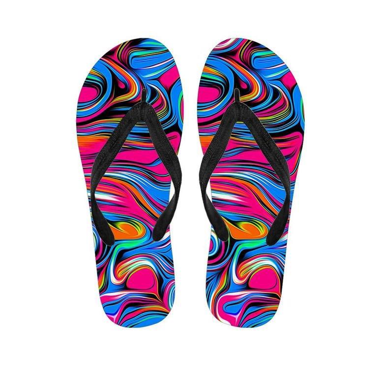 Abstract Trippy Paint Men's Flip Flops