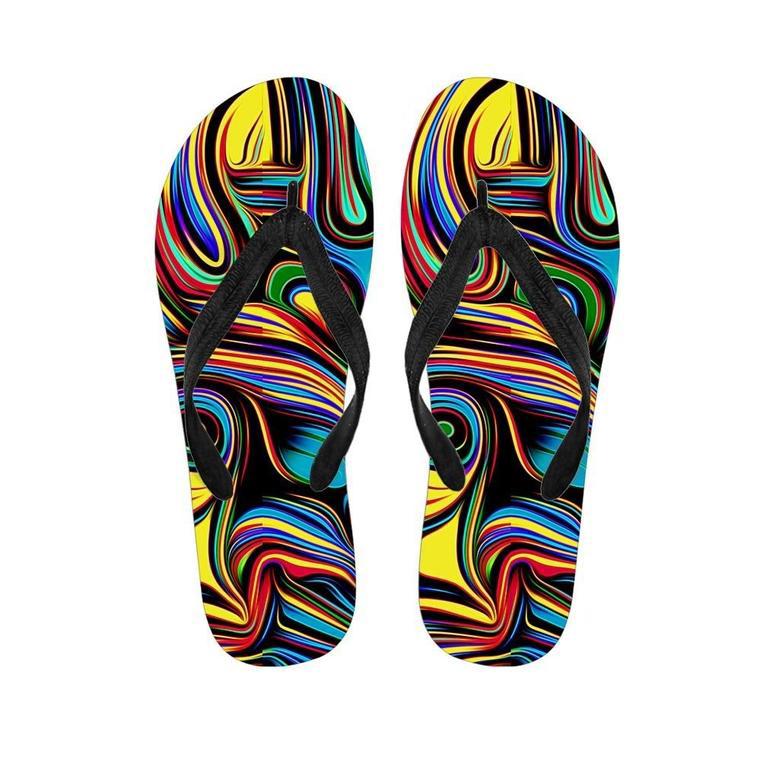 Abstract Wavy Men's Flip Flops