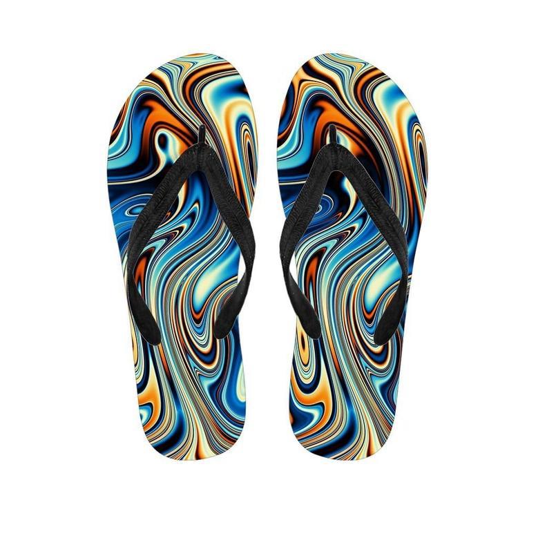 Abstract Wavy Psychedelic Men's Flip Flops