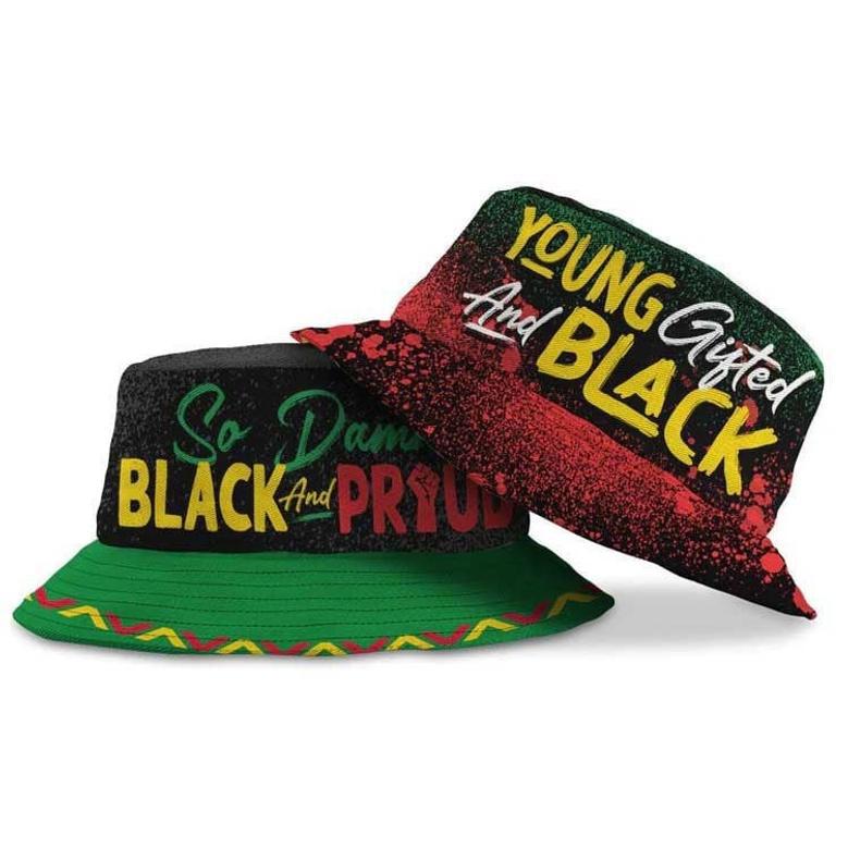 African Color Smoke Bucket Hat For Black Men, Black Women