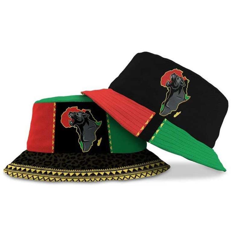 African Color Smoke Bucket Hat For Black Men, Black Women