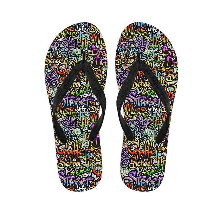 Airbrush Graffiti Print Men's Flip Flops