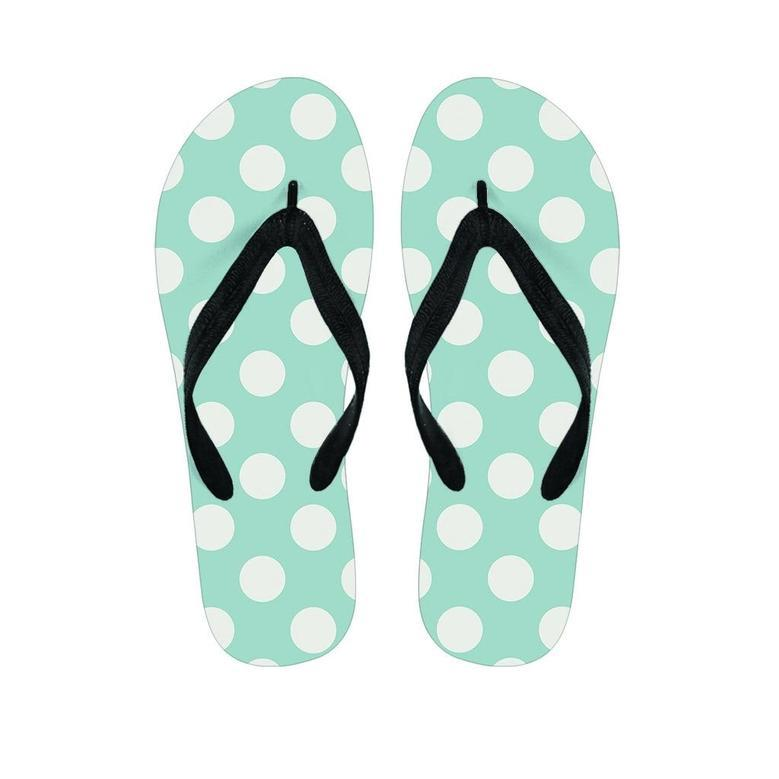 Aqua Polka Dot Men's Flip Flops