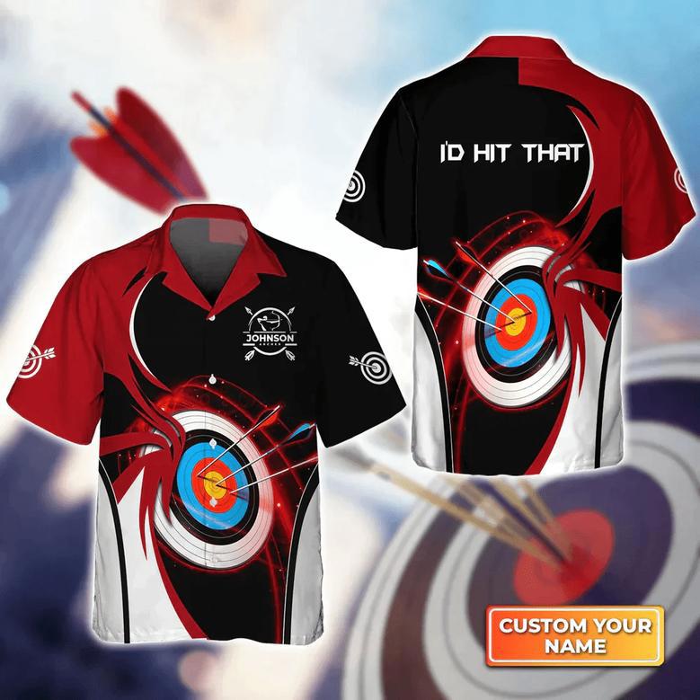 Archery Target I'd Hit That Personalized Name Hawaiian Shirt, Gift For Archer Sport Lovers, Gift For Archer