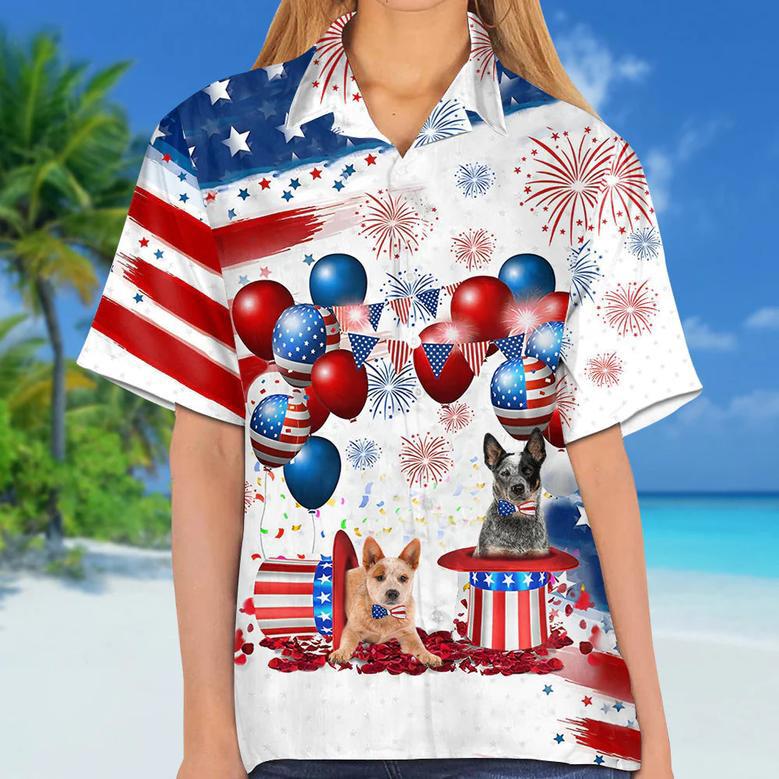 Australian Cattle Independence Day Hawaiian Shirt, Dog Hawaii Beach Shirt Short Sleeve For Of July