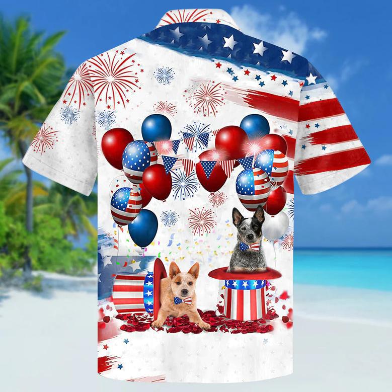 Australian Cattle Independence Day Hawaiian Shirt, Dog Hawaii Beach Shirt Short Sleeve For Of July