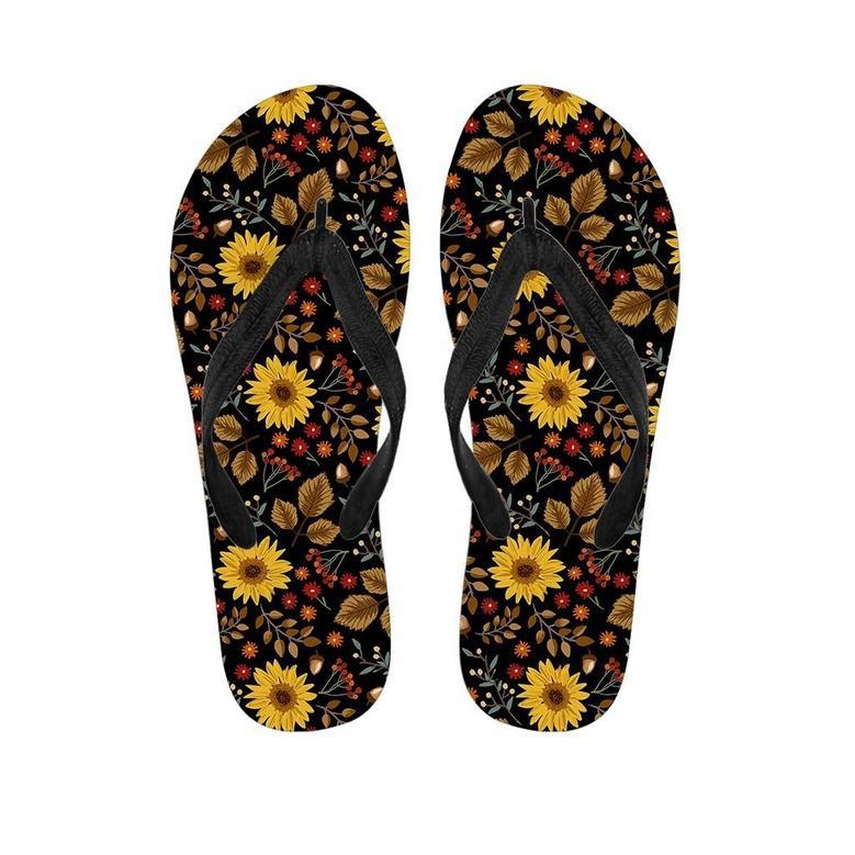 Autumn Sunflower Men's Flip Flops