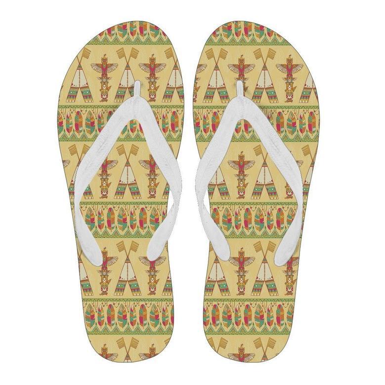 Aztec Indians Navajo Tribal Native American Print Men & Women Flip Flops