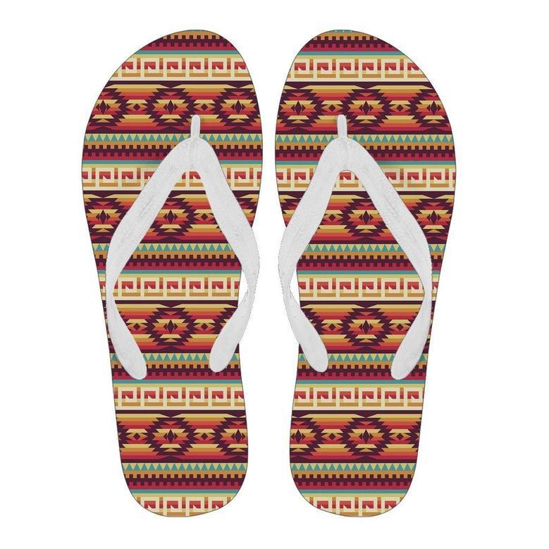 Aztec Native American Tribal Navajo Indians Print Men & Women Flip Flops