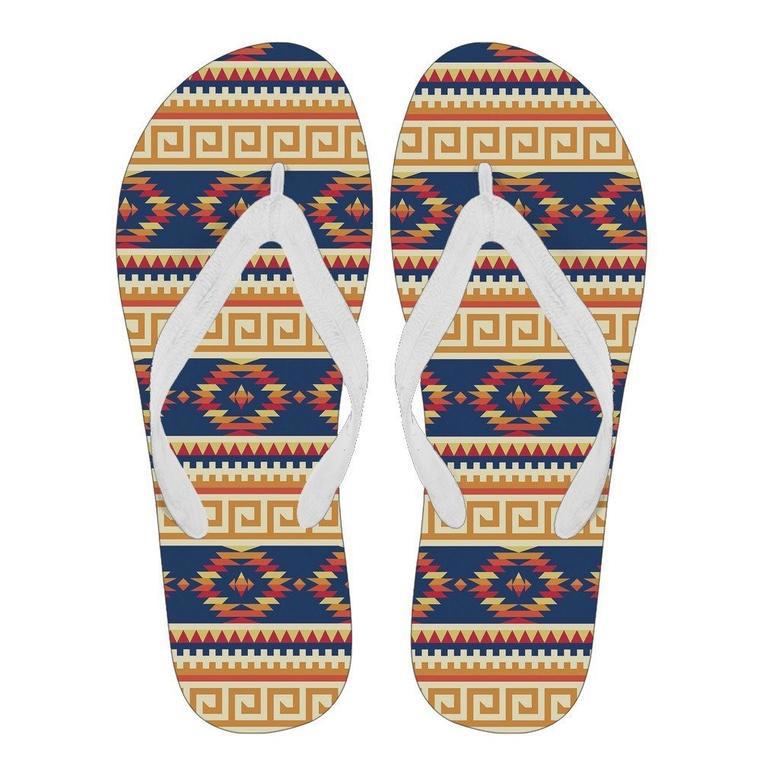 Aztec Tribal Indians Navajo Native American Print Men & Women Flip Flops