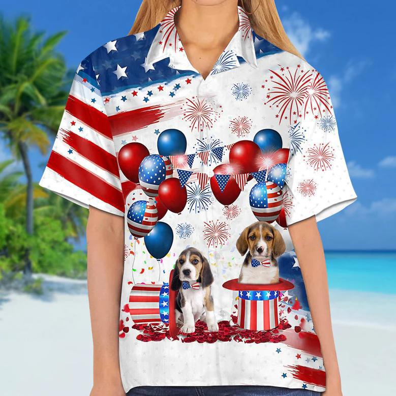 Beagle Independence Day Hawaiian Shirt, Dog Hawaii Beach Shirt Short Sleeve For Of July