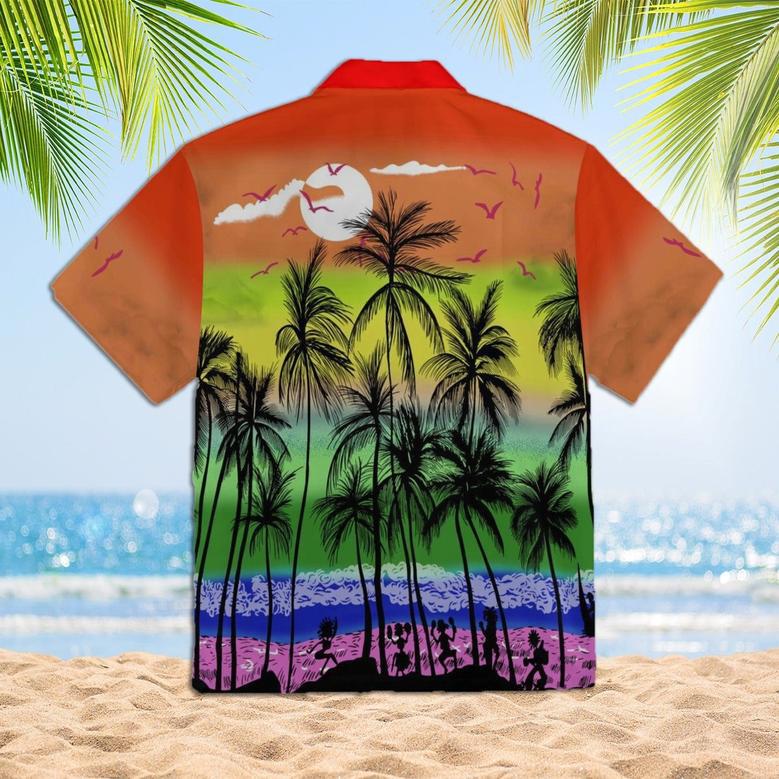 Bear Pride Hawaiian Shirt For LGBT, LGBT Rainbow Flag Hawaiian Shirts, Heart Rainbow Color Hawaiian Full Printed Shirt