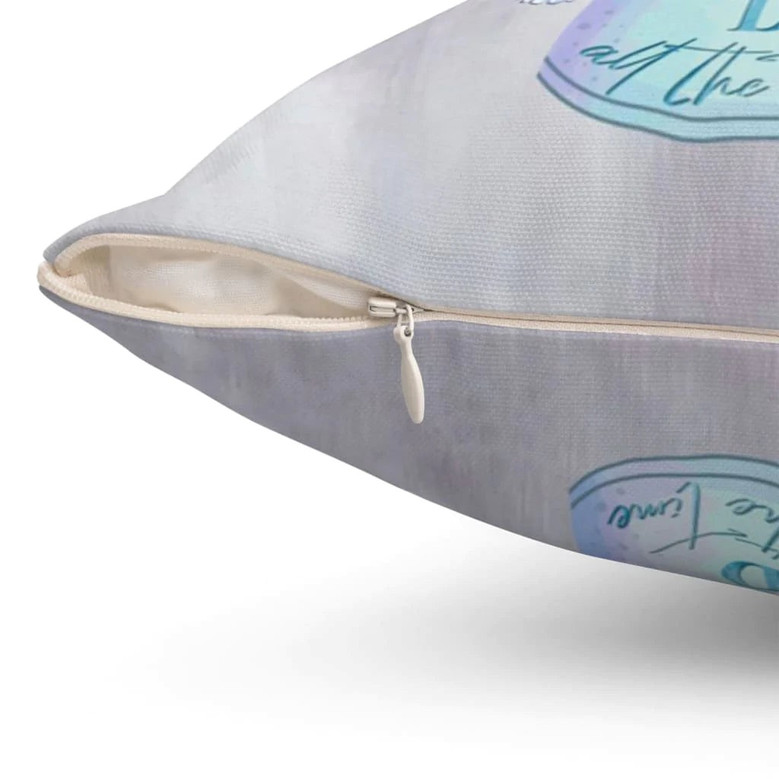 Bible Verse Pillow - Jesus Pillow- Hummingbird, Blue Flower- God Is Good All The Time Throw Pillow