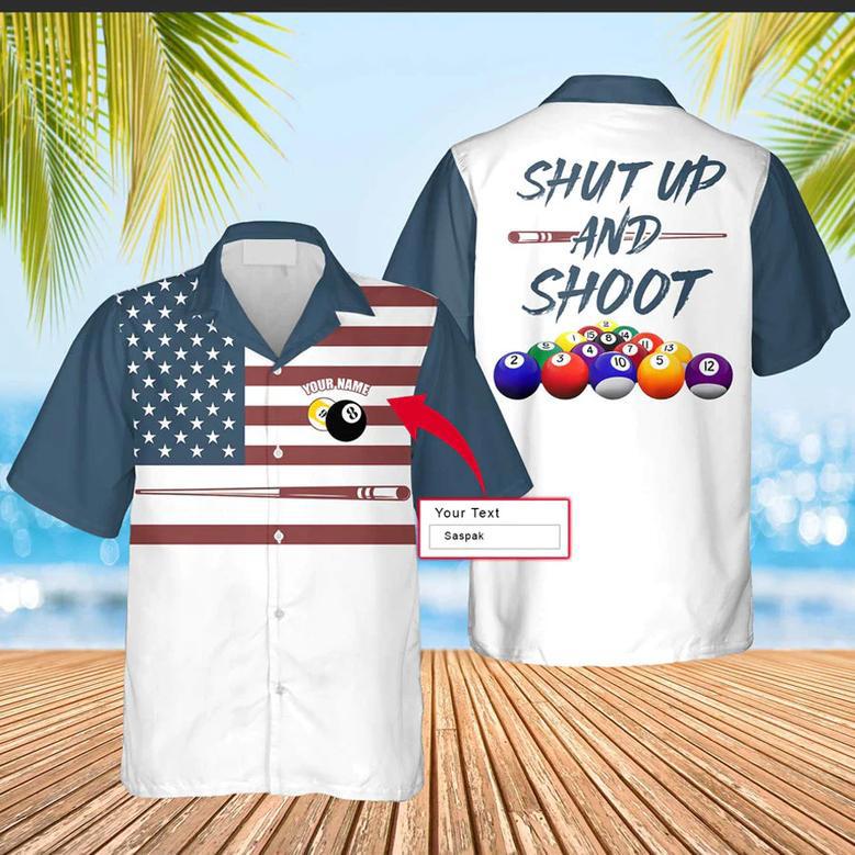 Billiard Custom Shirt, Pool Player Custom Name Men Hawaiian Shirt, Personalized Aloha Shirt For Billiards Player Dilypod