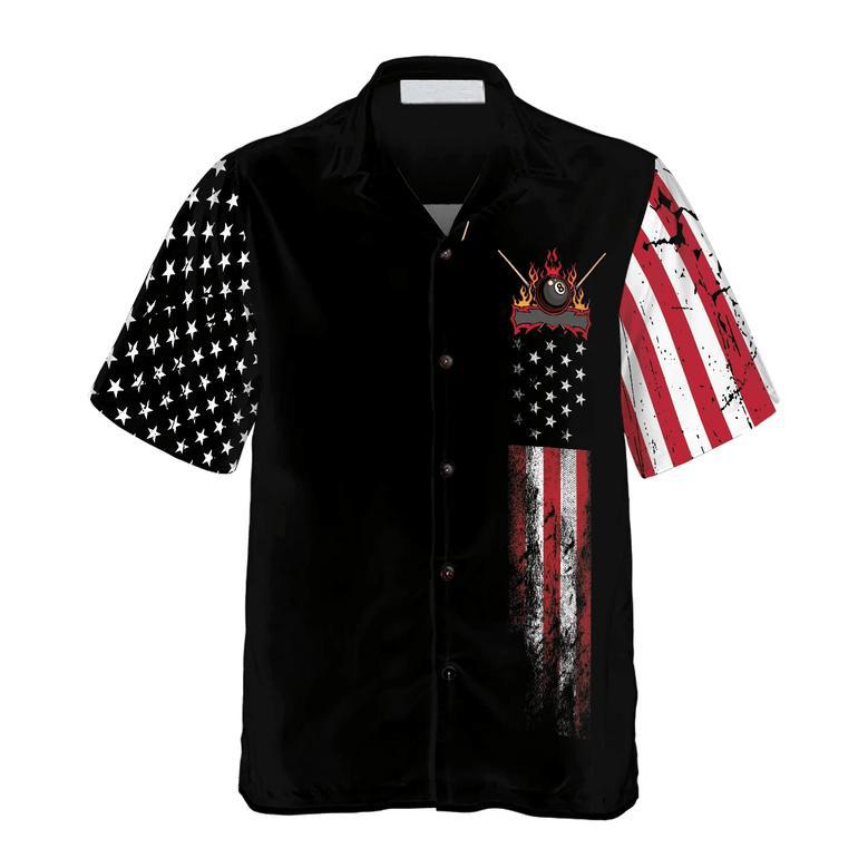 Billiards Eagle American Flag Hawaiian Shirt, Perfect Gift for Billiard Player, Billiard Shirt, Flag Shirt