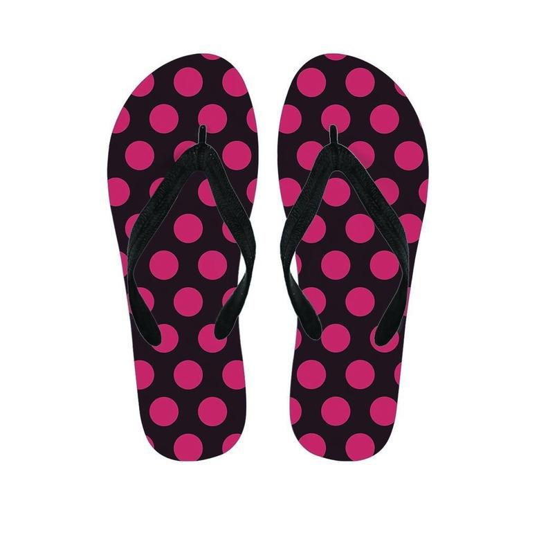 Black And Red Polka Dot Men's Flip Flops