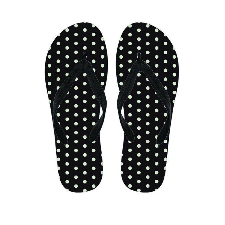 Black And White Polka Dot Men's Flip Flops