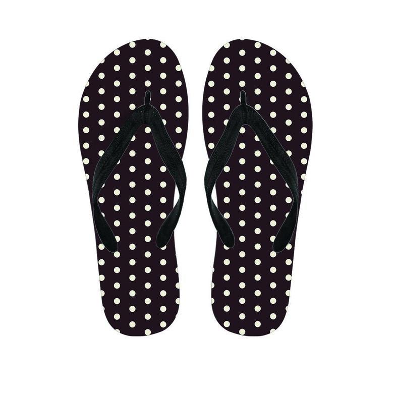 Black And White Tiniy Polka Dot Men's Flip Flops