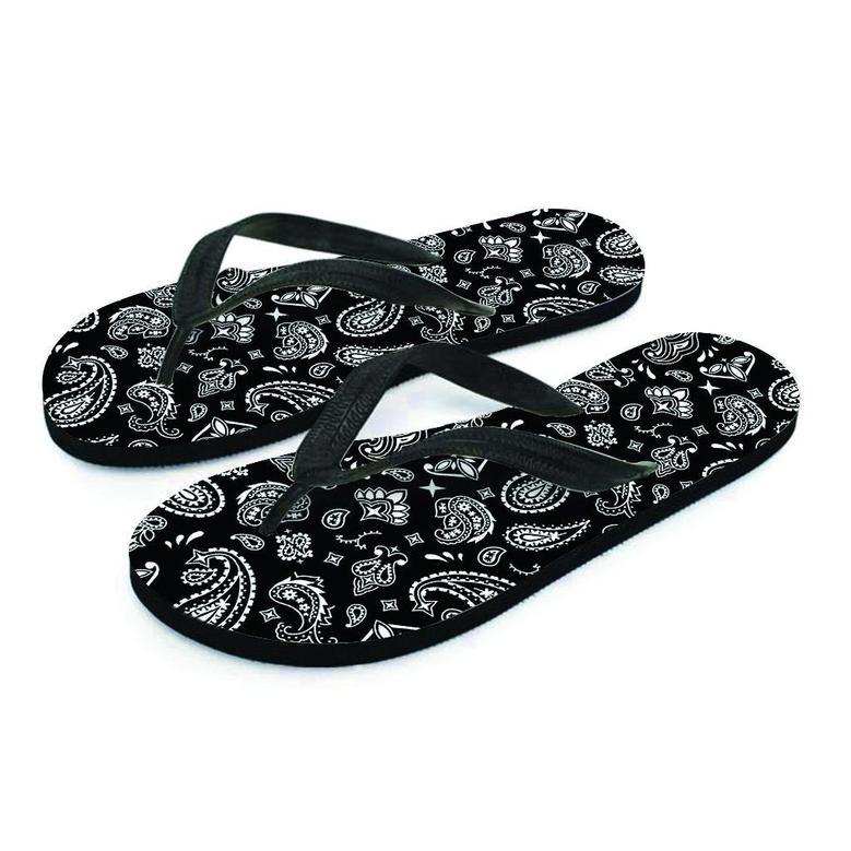 Black Bandana Men's Flip Flops