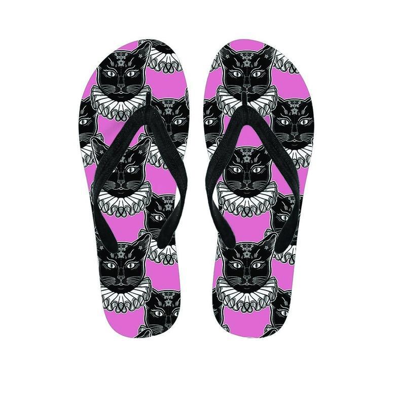 Black Cat Gothic Men's Flip Flops