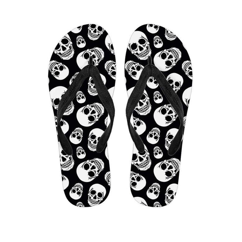 Black Skull Men's Flip Flops