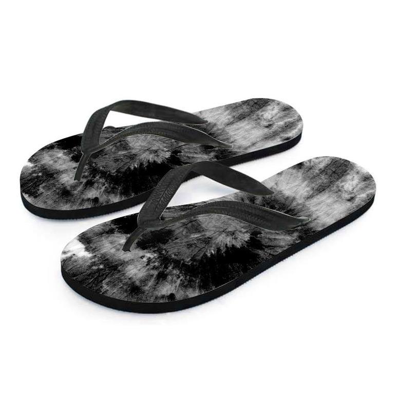 Black Tie Dye Men's Flip Flops