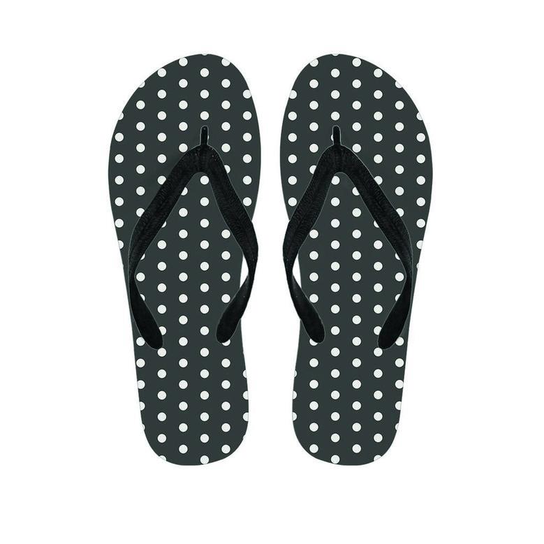 Black Tiny Polka Dot Men's Flip Flops