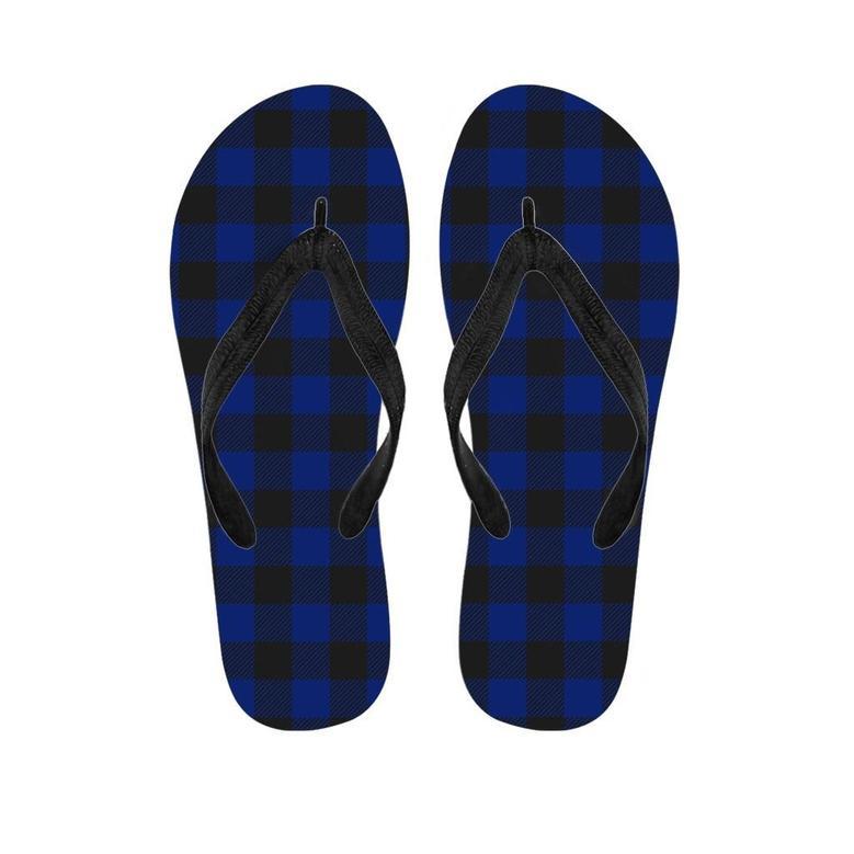 Blue Buffalo Plaid Men's Flip Flops