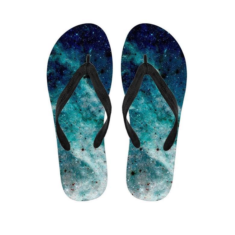 Blue Galaxy Space Men's Flip Flops