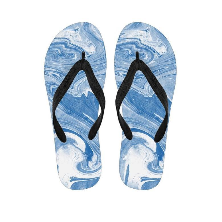 Blue Liquid Marble Men's Flip Flops